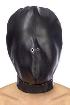 Капюшон для БДСМ Fetish Tentation Closed BDSM hood in leatherette SO4670 фото - купити в секс-шопі Чорний Кролик