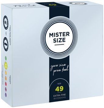Презервативи Mister Size - pure feel - 49 (36 condoms), товщина 0,05 мм SO8050 фото - купити в секс-шопі Чорний Кролик