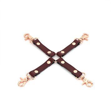 Шкіряна хрестовина Liebe Seele Wine Red Hogtie SO9459 фото - купити в секс-шопі Чорний Кролик