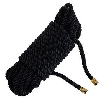 Мотузка для шибарі LOCKINK SEVANDA Shibari Pratice Rope, чорна, 8 м, нейлон+бавовна SX0880 фото - купити в секс-шопі Чорний Кролик