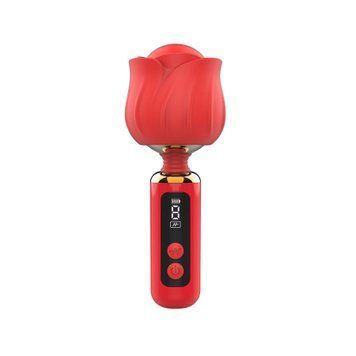 Вібромасажер Loviss Rose Mini Massage Wand Vibrator, головка у вигляді троянди, 9 режимів SX3994 фото - купити в секс-шопі Чорний Кролик