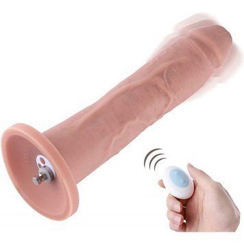 Фалоімітатор 10.2&Prime; з вібрацією для секс-машин Hismith Silicone Dildo with Vibe, KlicLok, пульт ДК SO6211 фото - купити в секс-шопі Чорний Кролик