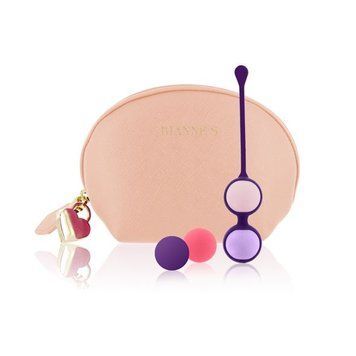 Набір вагінальних кульок Rianne S: Pussy Playballs Nude, маса 15, 25, 35, 55г, монолітні, косметичка SO3879 фото - купити в секс-шопі Чорний Кролик