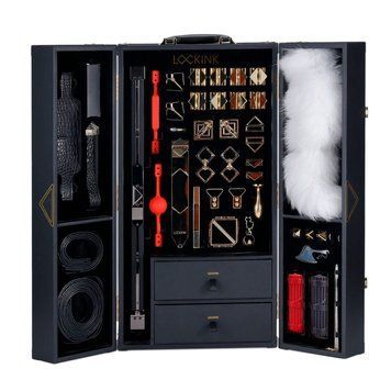 БДСМ-набір LOCKINK All-in-1 BDSM Play Kit, чорний, шкіра з тисненням, предмети для бондажу, шибарі, ваксплею SX0819 фото - купити в секс-шопі Чорний Кролик