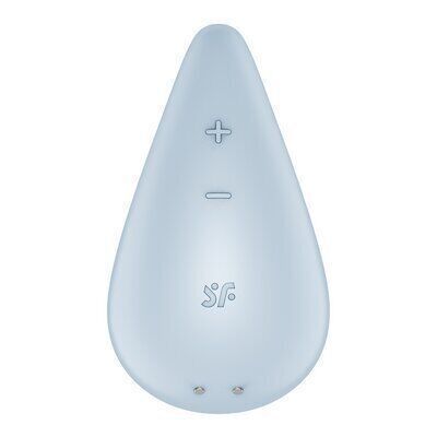 Вібратор для зовнішньої стимуляції Satisfyer Dew Drop Blue, 2 мотори, 12 режимів, м&rsquo;який корпус SX1211 фото - купити в секс-шопі Чорний Кролик