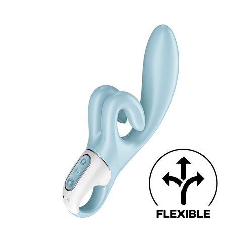 Вібратор-кролик Satisfyer Touch Me Blue, подвійний відросток, 3 потужні мотори SO7777 фото - купити в секс-шопі Чорний Кролик