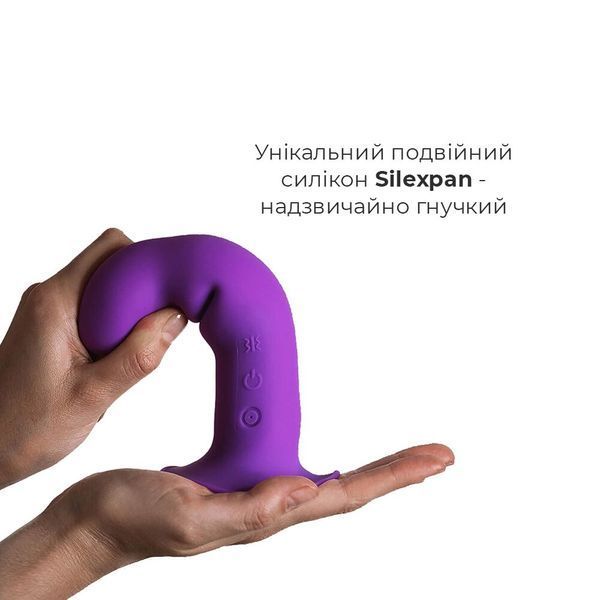 Двошаровий ділдо з вібрацією Adrien Lastic Hitsens 3 Purple, відмінно для страпона, діаметр 4 см, до SO5053 фото - купити в секс-шопі Чорний Кролик