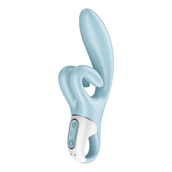 Вібратор-кролик Satisfyer Touch Me Blue, подвійний відросток, 3 потужні мотори SO7777 фото - купити в секс-шопі Чорний Кролик