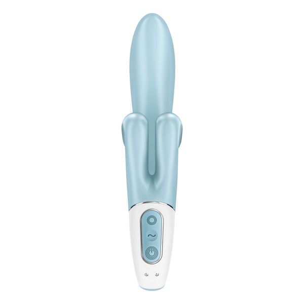 Вібратор-кролик Satisfyer Touch Me Blue, подвійний відросток, 3 потужні мотори SO7777 фото - купити в секс-шопі Чорний Кролик