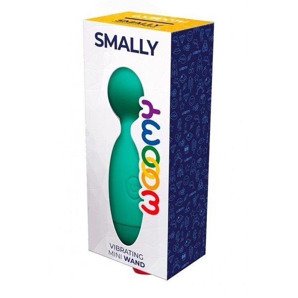 Мінівібромасажер Wooomy Smally Mini Wand Turquoise SO7407 фото - купити в секс-шопі Чорний Кролик