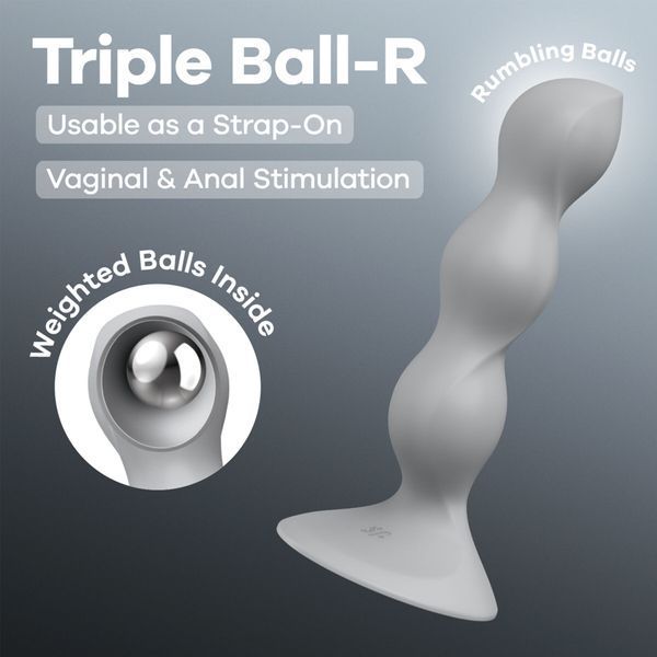 Анальний стимулятор-намистини Satisfyer Triple Ball-R Grey SX3547 фото - купити в секс-шопі Чорний Кролик