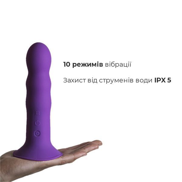 Двошаровий ділдо з вібрацією Adrien Lastic Hitsens 3 Purple, відмінно для страпона, діаметр 4 см, до SO5053 фото - купити в секс-шопі Чорний Кролик