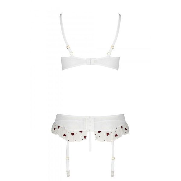 Сексуальний комплект з поясом для панчіх Passion LOVELIA SET XXL/XXXL, white SO4782 фото - купити в секс-шопі Чорний Кролик