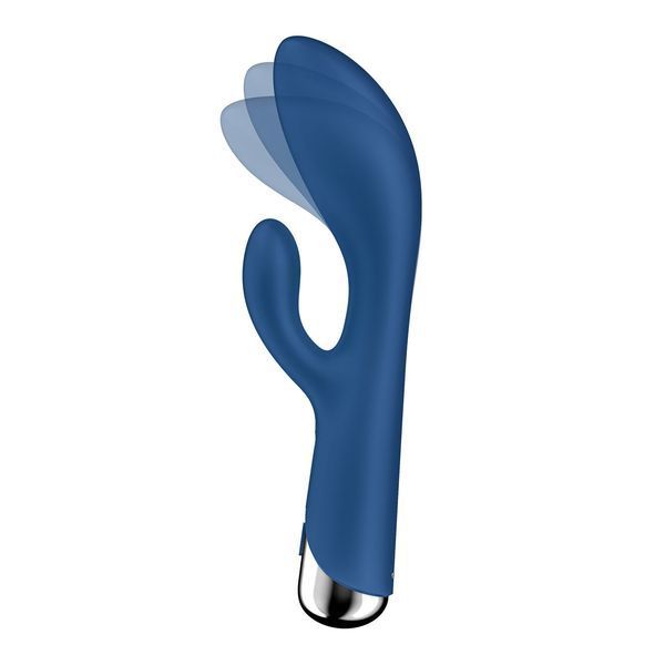 Вібратор-кролик з ротацією Satisfyer Spinning Rabbit 1 Blue, 3 мотори SX0562 фото - купити в секс-шопі Чорний Кролик