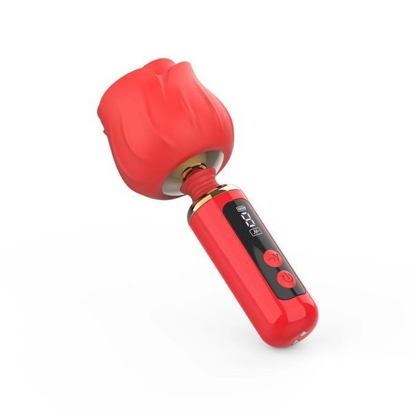 Вібромасажер Loviss Rose Mini Massage Wand Vibrator, головка у вигляді троянди, 9 режимів SX3994 фото - купити в секс-шопі Чорний Кролик