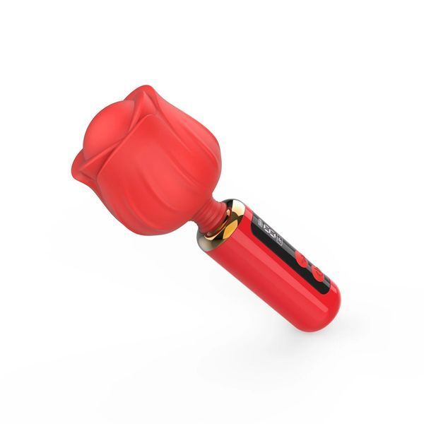 Вібромасажер Loviss Rose Mini Massage Wand Vibrator, головка у вигляді троянди, 9 режимів SX3994 фото - купити в секс-шопі Чорний Кролик