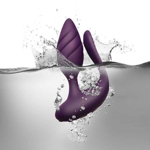 Анально-вагінальний вібратор для пар Rocks Off Cocktail Black, пульт ДК SO5483 фото - купити в секс-шопі Чорний Кролик