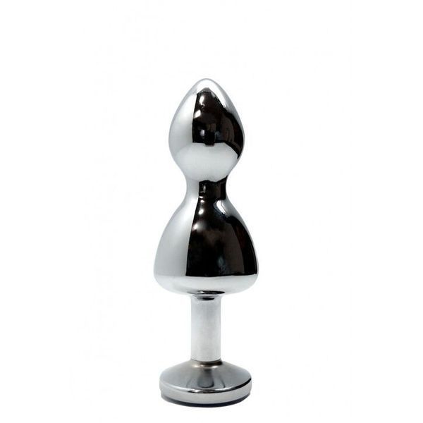 Металева анальна пробка Wooomy Lollypop Double Ball Metal Plug S, діаметр 2,8 см, довжина 8,5 см SO7417 фото - купити в секс-шопі Чорний Кролик