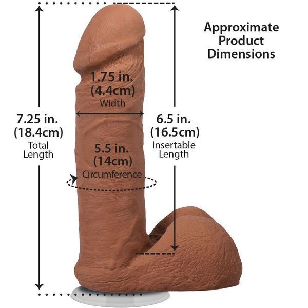 Фалоімітатор Doc Johnson The Realistic Cock ULTRASKYN - 6 Inch with Balls Caramel SX4446 фото - купити в секс-шопі Чорний Кролик