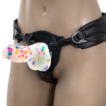 Фалоімітатор з конфетті ADDICTION - PARTY MARTY - 7.5 "- FROST &CONFETTI, 19 см, силікон SO4532 фото - купити в секс-шопі Чорний Кролик
