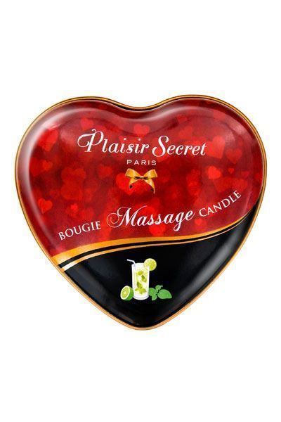 Масажна свічка-серце Plaisirs Secrets Mojito (35 мл) SO1869 фото - купити в секс-шопі Чорний Кролик