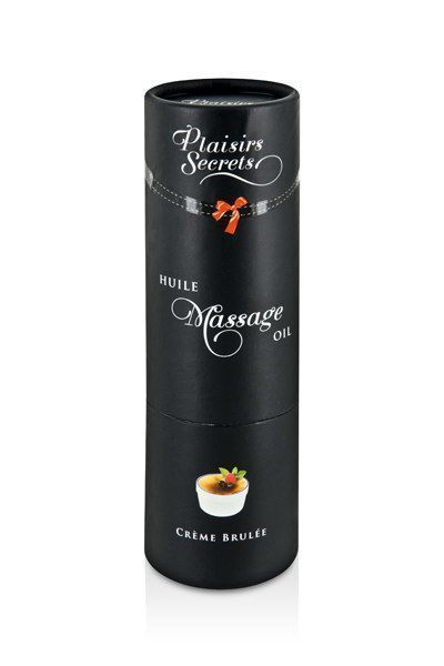 Масажна олія Plaisirs Secrets Creme Brulee (59 мл) з афродизіаками їстівна, подарункове паковання SO1840 фото - купити в секс-шопі Чорний Кролик