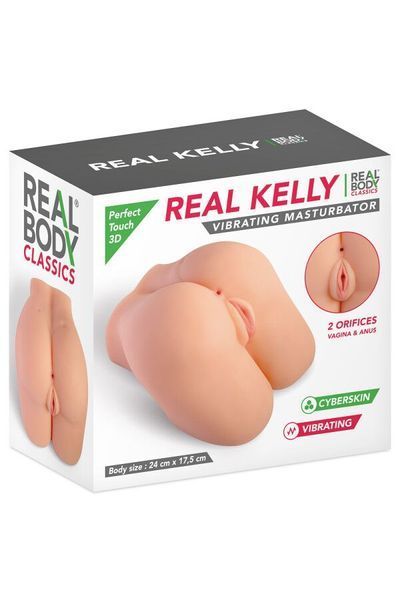 Мастурбатор-півторс з вібрацією Real Body Real Kelly, вагіна та анус, 24х17,5 см SO9950 фото - купити в секс-шопі Чорний Кролик