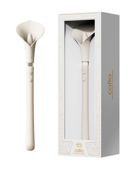 Розкішний вібромасажер Zalo &ndash; Calla Ivory White, двосторонній, 2 мотори SX1281 фото - купити в секс-шопі Чорний Кролик