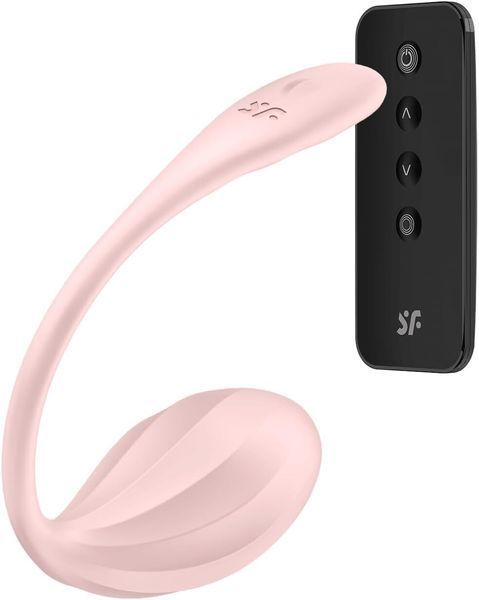 Смарт-віброяйце Satisfyer Ribbed Petal Connect App Black, керування зі смартфона, пульт ДК SX1222 фото - купити в секс-шопі Чорний Кролик