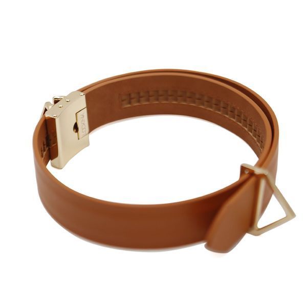 Нашийник з повідцем LOCKINK Tied Collar with Leash Set, коричневий, ланцюг зі шкіряною петлею та карабіном SX0828 фото - купити в секс-шопі Чорний Кролик