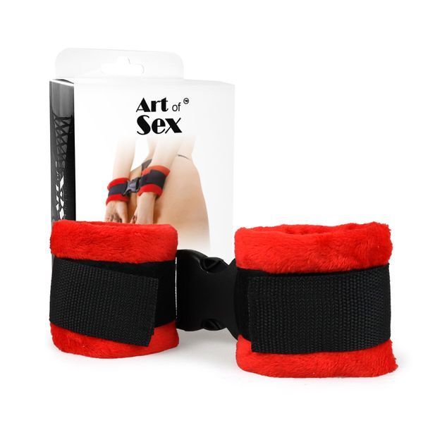 Наручники Art of Sex - Handcuffs Soft Touch Червоні SO8497 фото - купити в секс-шопі Чорний Кролик