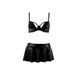 Комплект білизни під латекс Passion DEBY SET L/XL, black, ліф, міні-спідничка, стрінги PS25701 фото 3
