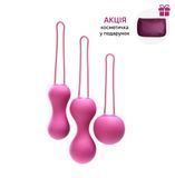 Набір вагінальних кульок Je Joue - Ami Fuchsia, діаметр 3,8-3,3-2,7см, вага 54-71-100гр + подарунок косметичка SO3044 фото - купити в секс-шопі Чорний Кролик