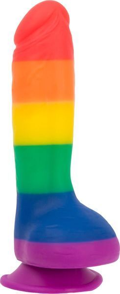 Райдужний фалоімітатор ADDICTION - JUSTIN - 8 "- RAINBOW, 20,3 см, силікон, вібропуля в подарунок SO4533 фото - купити в секс-шопі Чорний Кролик