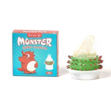 Насадка на член Recare Red Monster Spike Condom (презерватив з рядами шипів) SX3356 фото - купити в секс-шопі Чорний Кролик