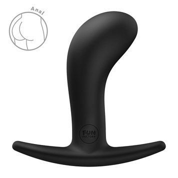Анальна пробка Fun Factory BOOTIE M Black, діаметр 3,3 см, тонкий обмежувач SX3730 фото - купити в секс-шопі Чорний Кролик
