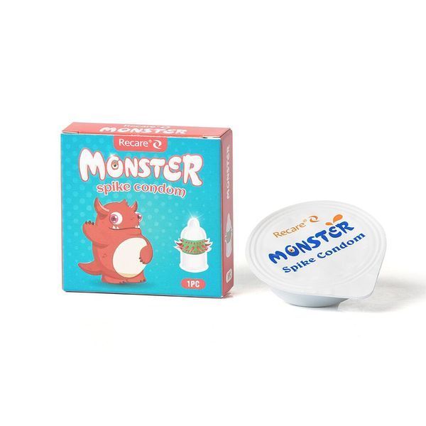 Насадка на член Recare Red Monster Spike Condom (презерватив з рядами шипів) SX3356 фото - купити в секс-шопі Чорний Кролик