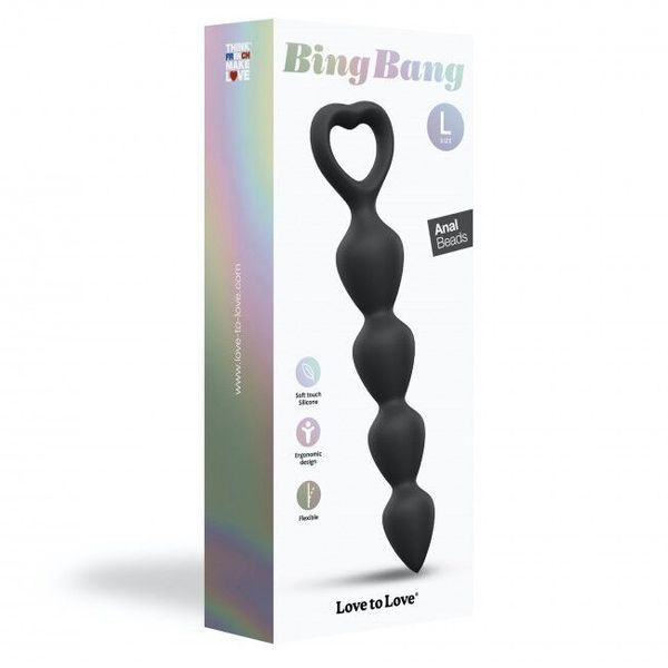 Анальний ланцюжок Love To Love BING BANG L - BLACK ONYX SO5083 фото - купити в секс-шопі Чорний Кролик