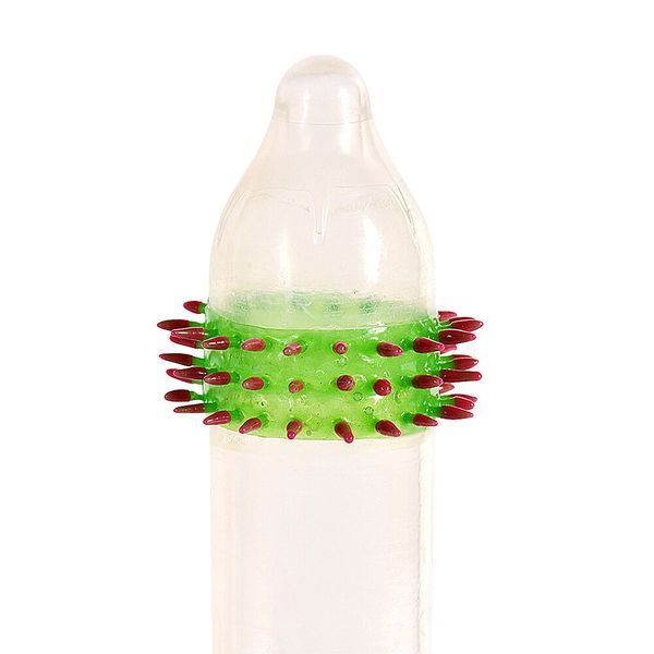 Насадка на член Recare Red Monster Spike Condom (презерватив з рядами шипів) SX3356 фото - купити в секс-шопі Чорний Кролик