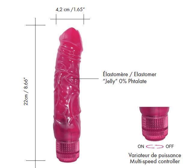 Фалоімітатор вібратор Dorcel Jelly Boy, діаметр 4,2см ТПЕ, плавне регулювання потужності вібрації MD1496 фото - купити в секс-шопі Чорний Кролик