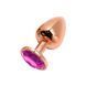 Металева анальна пробка Wooomy Tralalo Rose Gold Metal Plug Magenta M, діаметр 3,4 см, довжина 8 см SO7427 фото 1