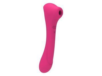 Вібратор та вакуумний кліторальний стимулятор 2-в-1 Alive Quiver Magenta Pink оновлена ​​модель SO6017 фото - купити в секс-шопі Чорний Кролик