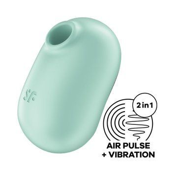 Вакуумний стимулятор із вібрацією Satisfyer Pro To Go 2 Mint SO7795 фото - купити в секс-шопі Чорний Кролик