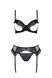 Комплект Passion KERRIA SET WITH OPEN BRA black, S/M, бюстгальтер з відкритою чашкою, стрінги, пояс для панчіх SX0495 фото 3