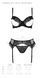 Комплект Passion KERRIA SET WITH OPEN BRA black, S/M, бюстгальтер з відкритою чашкою, стрінги, пояс для панчіх SX0495 фото 5