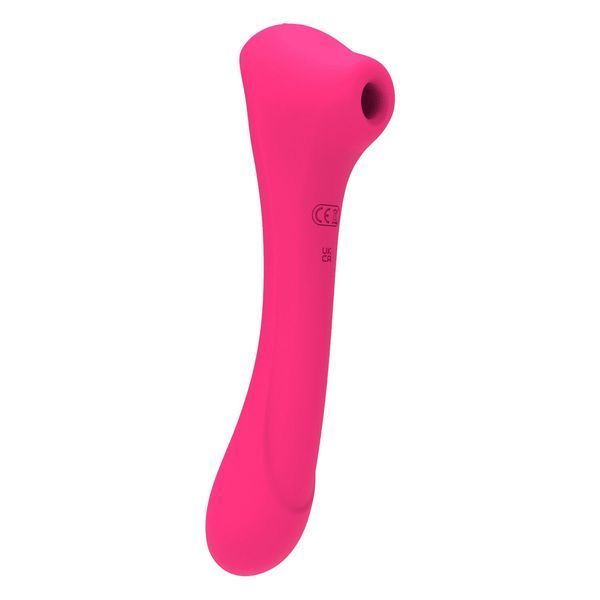 Вібратор та вакуумний кліторальний стимулятор 2-в-1 Alive Quiver Magenta Pink оновлена ​​модель SO6017 фото - купити в секс-шопі Чорний Кролик