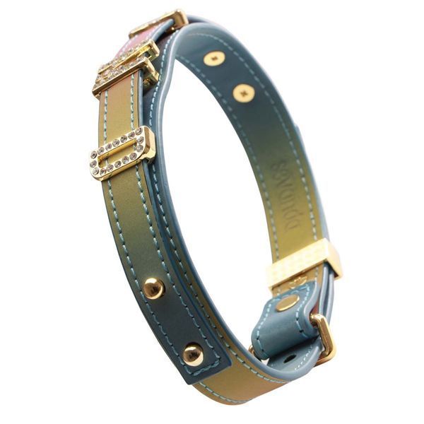 Нашийник LOCKINK Multi-color DIY Alphabet Collar, мультиколір, штучна шкіра, букви зі стразами SX0899 фото - купити в секс-шопі Чорний Кролик