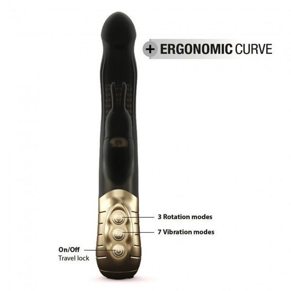 Вібратор-кролик Dorcel Baby Rabbit Gold 2.0 з перлинним масажем і головкою, що обертається SO4068 фото - купити в секс-шопі Чорний Кролик