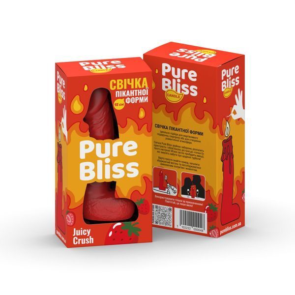 Ароматна свічка пікантної форми Pure Bliss Red Juicy Crush (Ягідний вибух) 15 см SX3034 фото - купити в секс-шопі Чорний Кролик