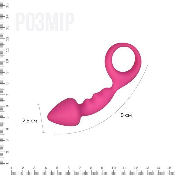Анальна пробка Adrien Lastic Budy Pink із стимулюючою ніжкою, макс. діаметр 2,5 см AD20081 фото - купити в секс-шопі Чорний Кролик